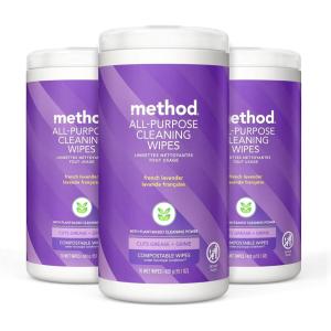 imageMethod AllPurpose Cleaning Wipes Pink Grapefruit MultiSurface Compostable 30 Count Pack of 6Lavender
