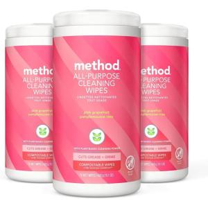 imageMethod AllPurpose Cleaning Wipes Pink Grapefruit MultiSurface Compostable 70 Count Pack of 3210 Count Pack of 1