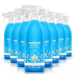 imageMethod Antibacterial Bathroom Cleaner Kills 999 of household germs Spearmint 28 Fl Oz Pack of 8Single