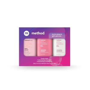 imageMethod Body Wash and Hair Care Gift Set Pure Peace 34 oz Travel Size Bottles
