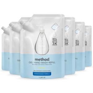imageMethod Gel Hand Soap Refill Sweet Water Recyclable Bottle Biodegradable Formula 34 oz Pack of 4 Packaging May Vary34 Fl Oz Pack of 6