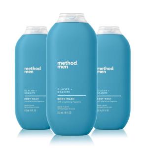 imageMethod Men Body Wash Cedar  Cypress Paraben and Phthalate Free 18 FL Oz Pack of 3Glacier  Granite