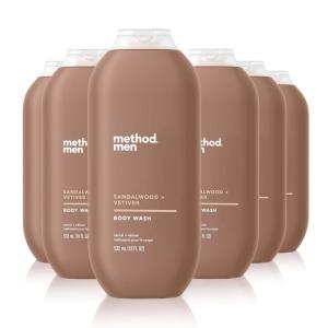 imageMethod Men Body Wash Glacier  Granite Paraben and Phthalate Free 18 FL Oz Pack of 6Sandalwood  Vetiver