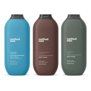 imageMethod Men Body Wash Variety Pack  3 Scents  Glacier  Granite Sandalwood  Vetiver Juniper  Sage  18 fl oz Each18 Fl Oz Bundle