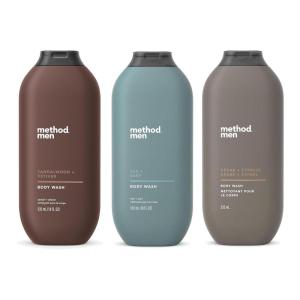 imageMethod Men Body Wash Variety Pack  3 Scents  Sandalwood  Vetive Sea  Surf Cedar  Cypress  18 fl oz Each