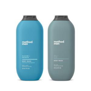 imageMethod Men Body Wash Variety Pack  Sea  Surf 18 fl oz Glacier  Granite 18 fl oz Paraben and Phthalate Free