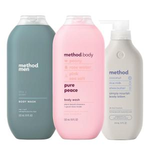 imageBundle of Method Sea  Surf Body Wash 18 oz Pack of 1  Method Pure Peace Body Wash 18 oz Pack of 1  Method Simply Nourish Body Lotion 14 oz Pack of 1