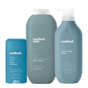 imageBundle of Method Sea  Surf Body Wash 18 oz Pack of 1  Method Sea  Surf Body Lotion 14 oz Pack of 1  Method Glacier  Granite Deodorant 265 oz Pack of 1