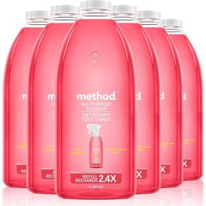 imageMethod AllPurpose Cleaner Refill Pink Grapefruit PlantBased and Biodegradable Formula Perfect for Most Counters Tiles Stone and More 68 Fl Oz bottles Pack of 6