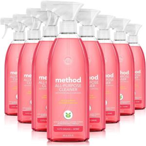 imageMethod AllPurpose Cleaner Spray Pink Grapefruit PlantBased and Biodegradable Formula Perfect for Most Counters Tiles Stone and More 28 oz Spray Bottles Pack of 8All Purpose Cleaner Spray