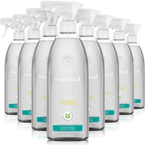imageMethod Daily Shower Cleaner Spray PlantBased ampamp Biodegradable Formula Spray and Walk Away Eucalyptus Mint Scent 28 Fl Oz Pack of 8 Packaging May VaryEucalyptus Mint