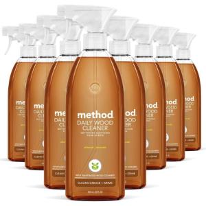 imageMethod Daily Wood Cleaner Almond PlantBased Formula That Cleans Shelves Tables and Other Wooden Surfaces While Removing Dust ampamp Grime 28 Oz Spray Bottles Pack of 828 Fl Oz Pack of 8
