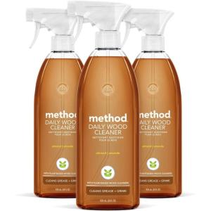 imageMethod Daily Wood Cleaner Almond PlantBased Formula That Cleans Shelves Tables and Other Wooden Surfaces While Removing Dust ampamp Grime Almond Scent 28 oz Spray Bottles Pack of 328 Fl Oz Pack of 3