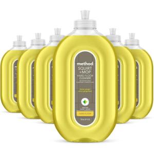 imageMethod Hardwood Floor Cleaner Squirt  Mop Design Use as Laminate or Sealed Wood Floor Cleaner Almond Scent 25 Fl Oz 6 Pack Packaging May VaryLemon Ginger