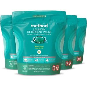 imageMethod Laundry Detergent Packs Fragrance Free  Clear PlantBased Stain Remover that Works in Hot ampamp Cold Water 42 Packs per Bag 2 Pack 84 Loads Packaging May VaryBeach Sage