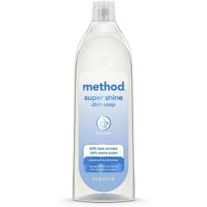 imageMethod Super Shine Liquid Dish Soap Powered by Enzymes Free  Clear Unscented 16 fl ozFree Clear